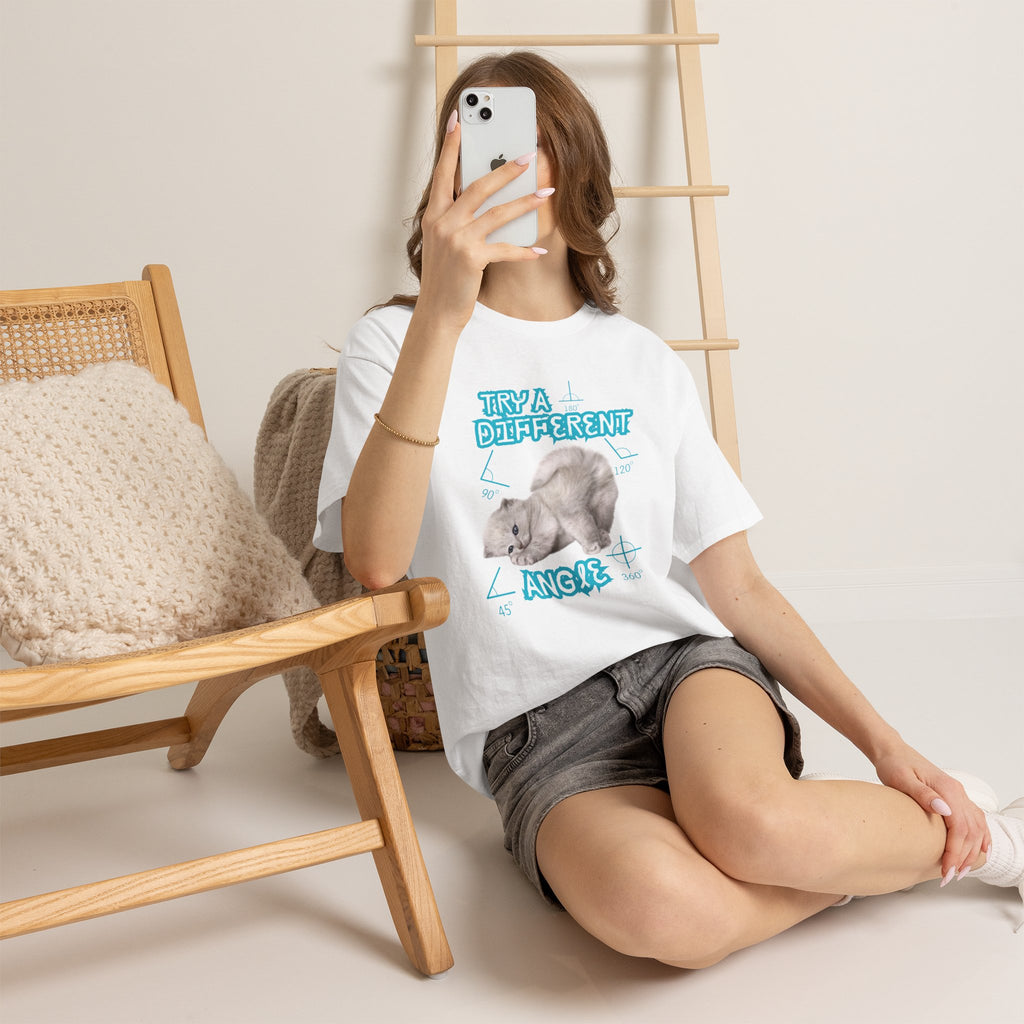 Funny Sassy Cat Unisex Tee - Try a Different Angle - Cute Bold Funny Tshirt