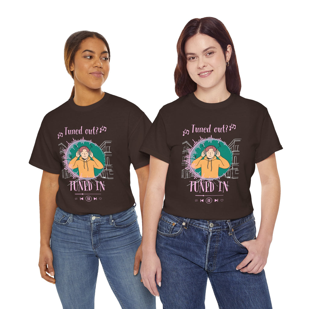 Tuned In Tuned Out Graphic Tee - Aesthetic Funky Fun Music & Headphones Streetwear T-Shirt
