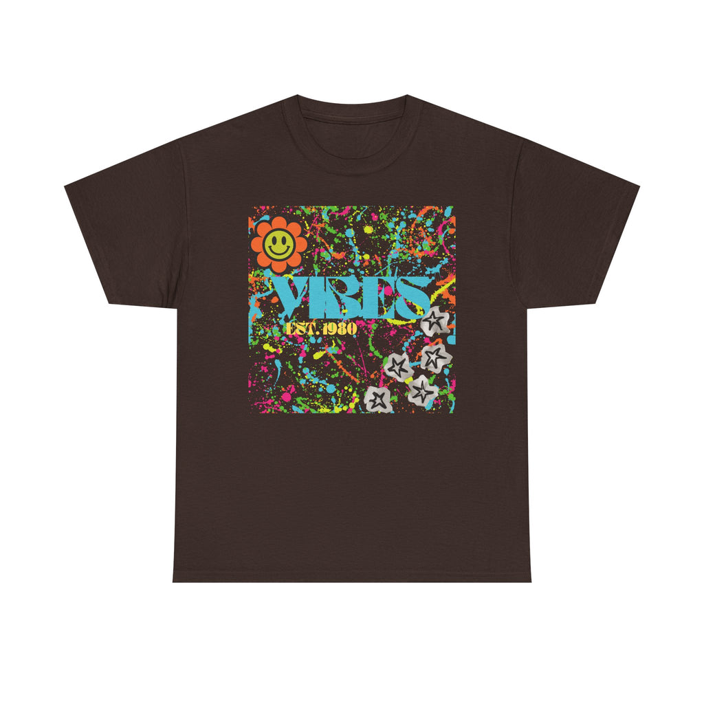 Retro-looking Colourful Unisex Tee - Vibes Est 1980 - Bold Fun Aesthetic T-shirt