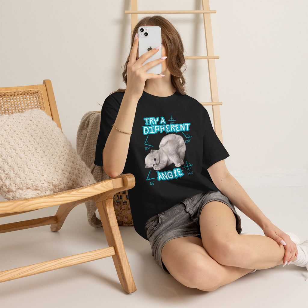 Funny Sassy Cat Unisex Tee - Try a Different Angle - Cute Bold Funny Tshirt