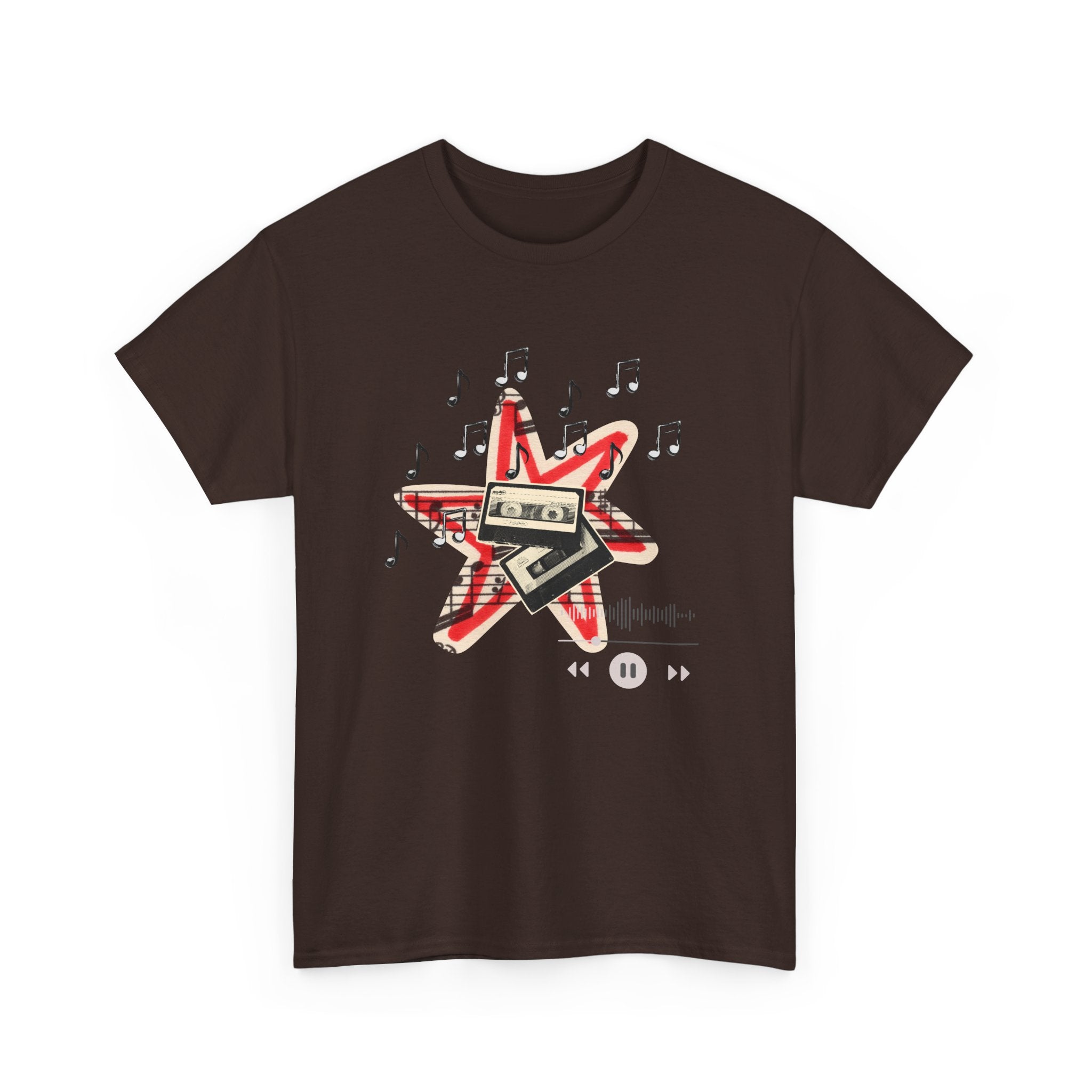 Retro Music Motif Unisex Tee - Cassette Music Motif Streetwear - Cool Fun Aesthetic T-shirt
