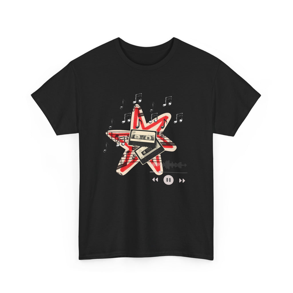Retro Music Motif Unisex Tee - Cassette Music Motif Streetwear - Cool Fun Aesthetic T-shirt