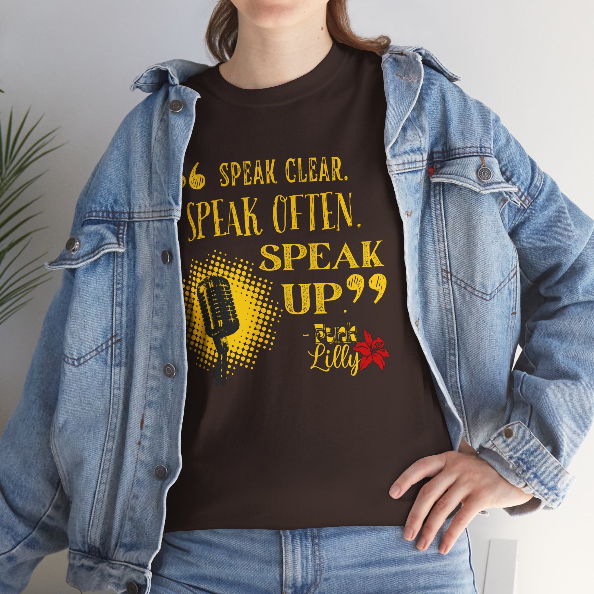 Bold Bright Unisex Tee - Speak Clear, Speak Often, Speak Up, Funk Lilly - Fun Flashy Aesthetic T-shirt
