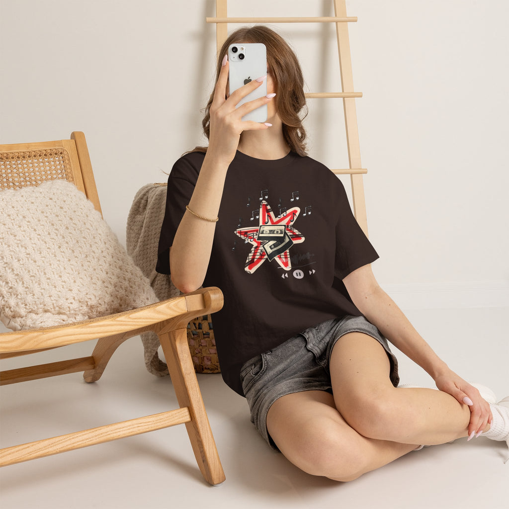 Retro Music Motif Unisex Tee - Cassette Music Motif Streetwear - Cool Fun Aesthetic T-shirt