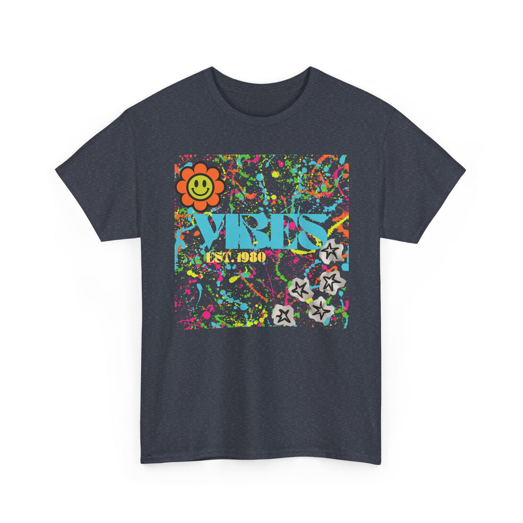 Retro-looking Colourful Unisex Tee - Vibes Est 1980 - Bold Fun Aesthetic T-shirt