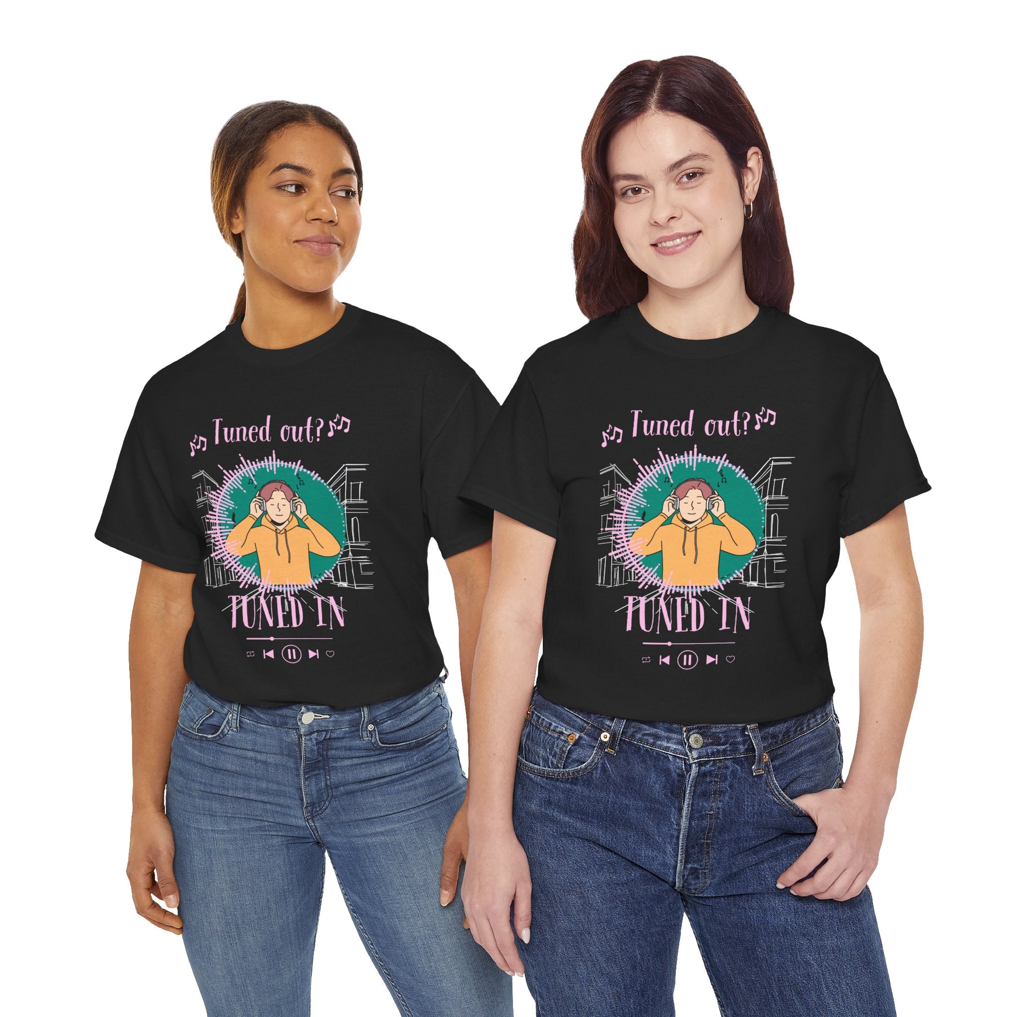 Tuned In Tuned Out Graphic Tee - Aesthetic Funky Fun Music & Headphones Streetwear T-Shirt