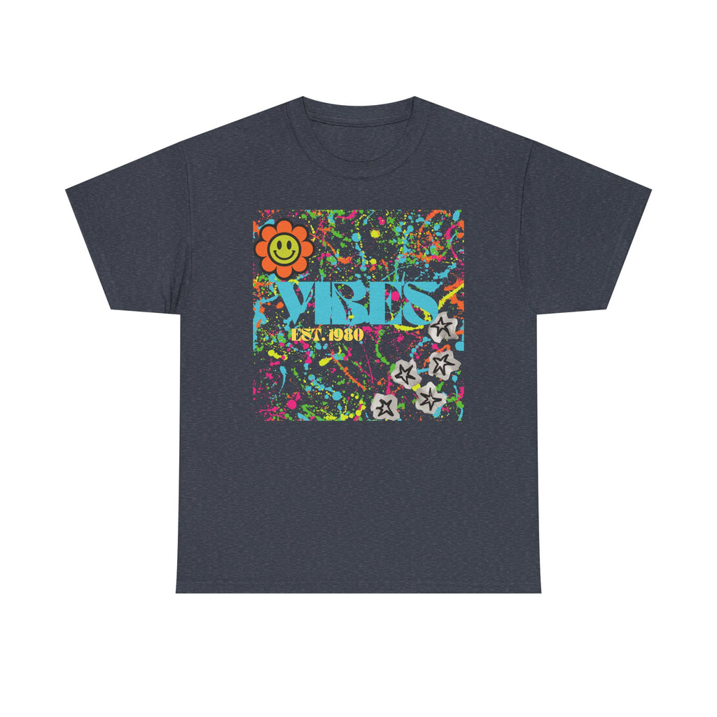 Retro-looking Colourful Unisex Tee - Vibes Est 1980 - Bold Fun Aesthetic T-shirt