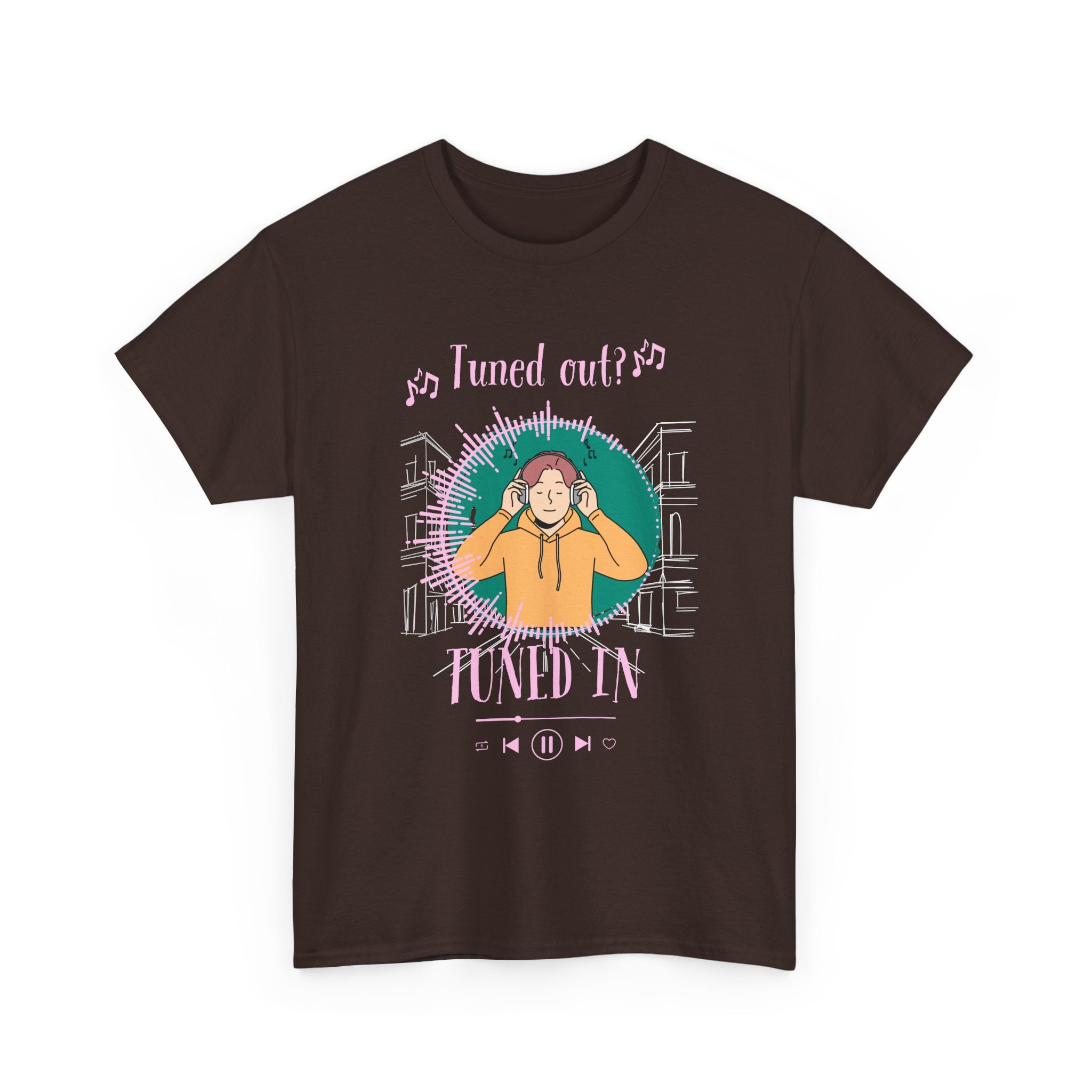 Tuned In Tuned Out Graphic Tee - Aesthetic Funky Fun Music & Headphones Streetwear T-Shirt