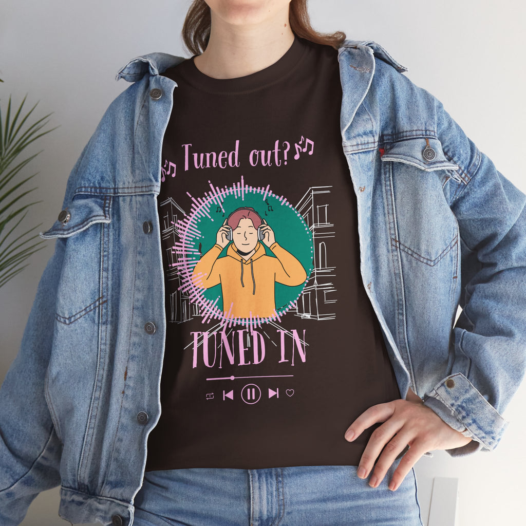 Tuned In Tuned Out Graphic Tee - Aesthetic Funky Fun Music & Headphones Streetwear T-Shirt