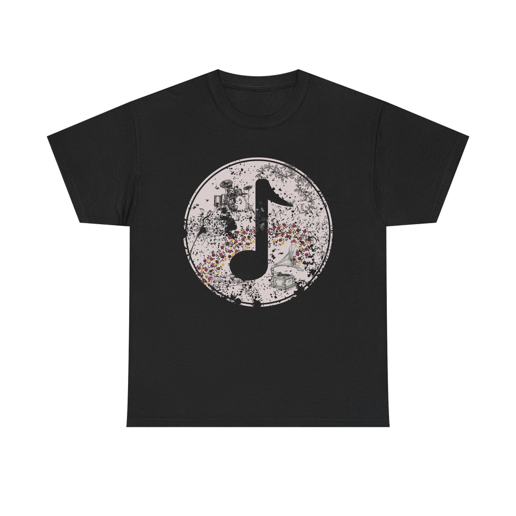 Vintage-Looking Music Motif Unisex Tee - Bold Musical Design- Pretty Aesthetic T-shirt