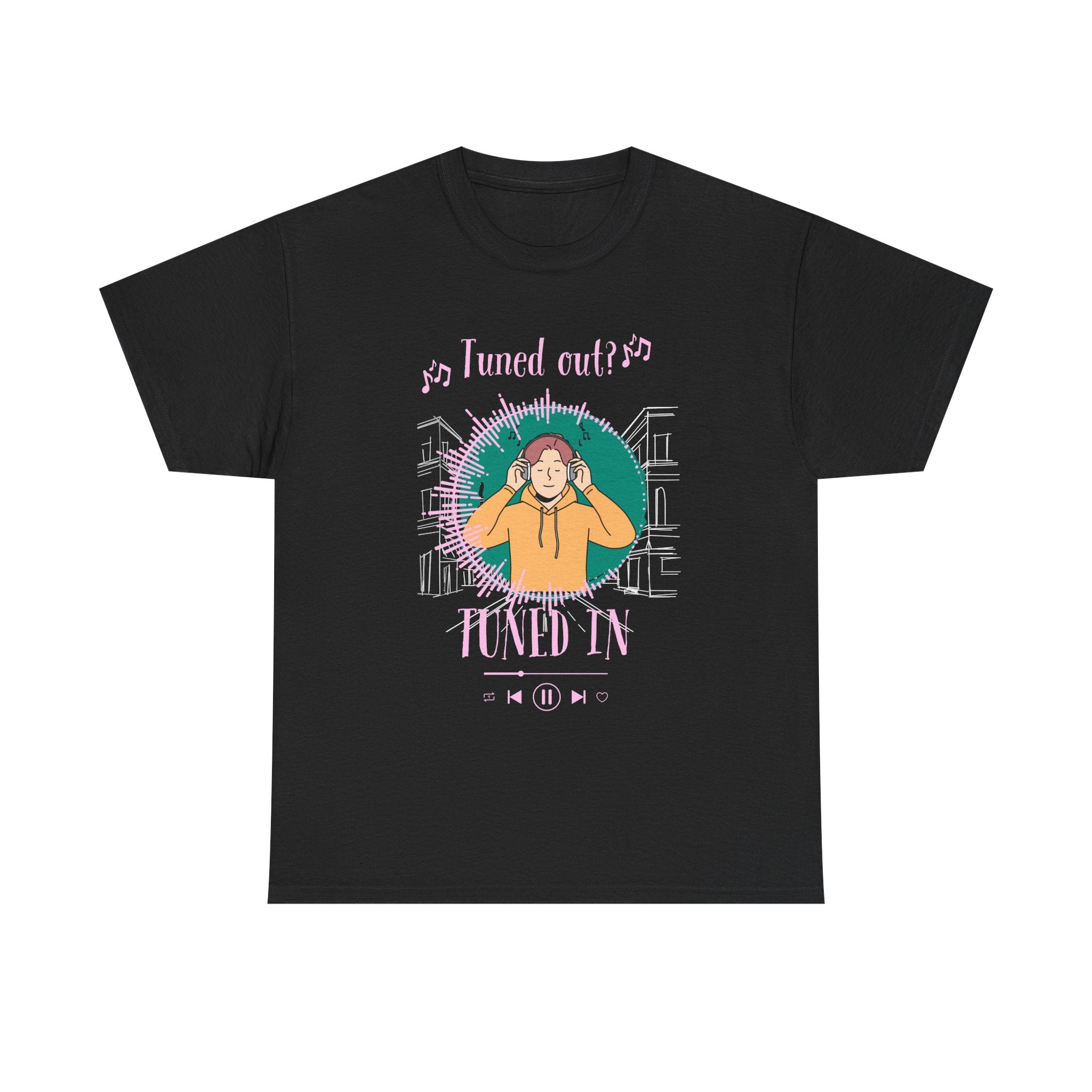Tuned In Tuned Out Graphic Tee - Aesthetic Funky Fun Music & Headphones Streetwear T-Shirt