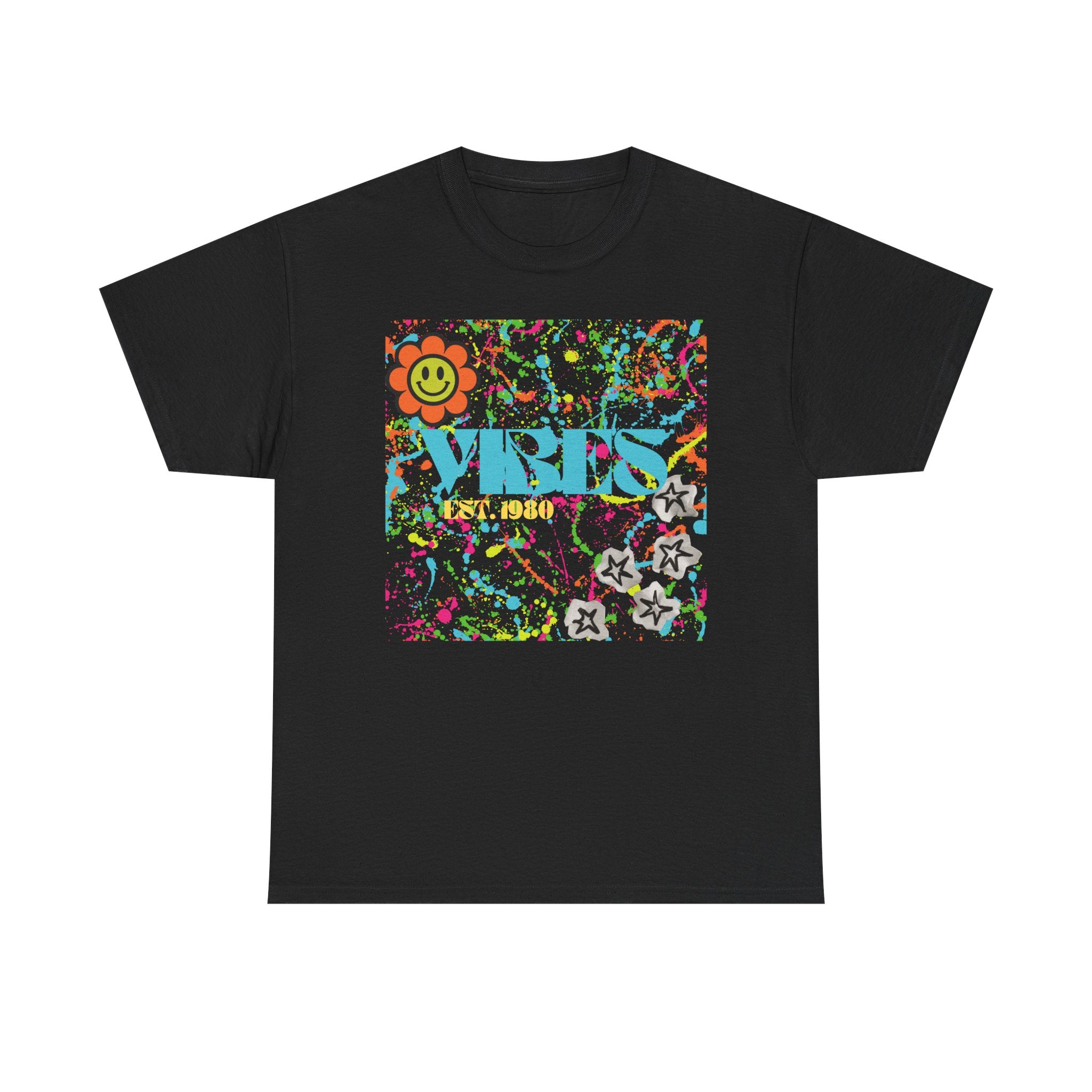 Retro-looking Colourful Unisex Tee - Vibes Est 1980 - Bold Fun Aesthetic T-shirt
