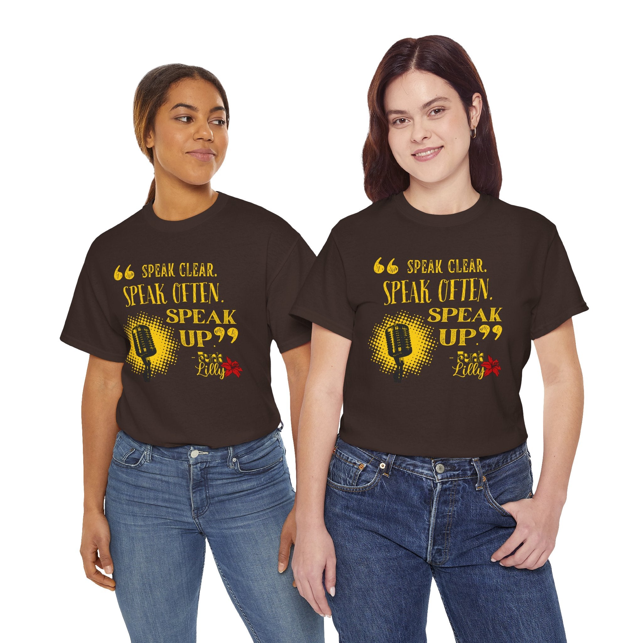 Bold Bright Unisex Tee - Speak Clear, Speak Often, Speak Up, Funk Lilly - Fun Flashy Aesthetic T-shirt