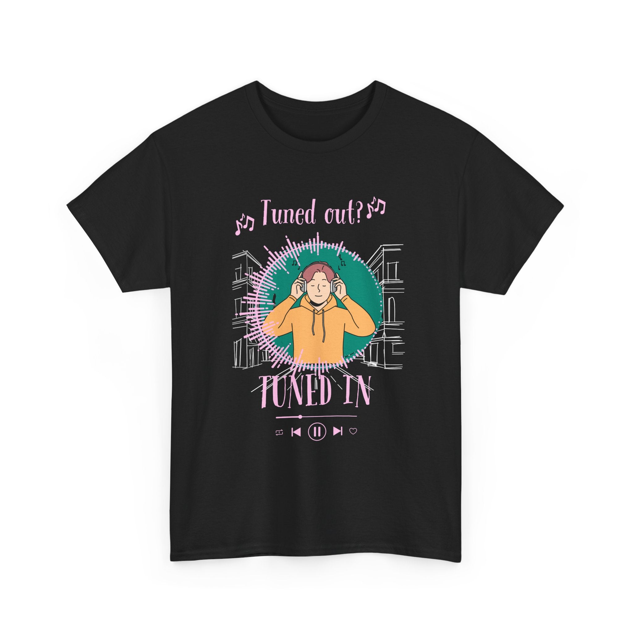 Tuned In Tuned Out Graphic Tee - Aesthetic Funky Fun Music & Headphones Streetwear T-Shirt