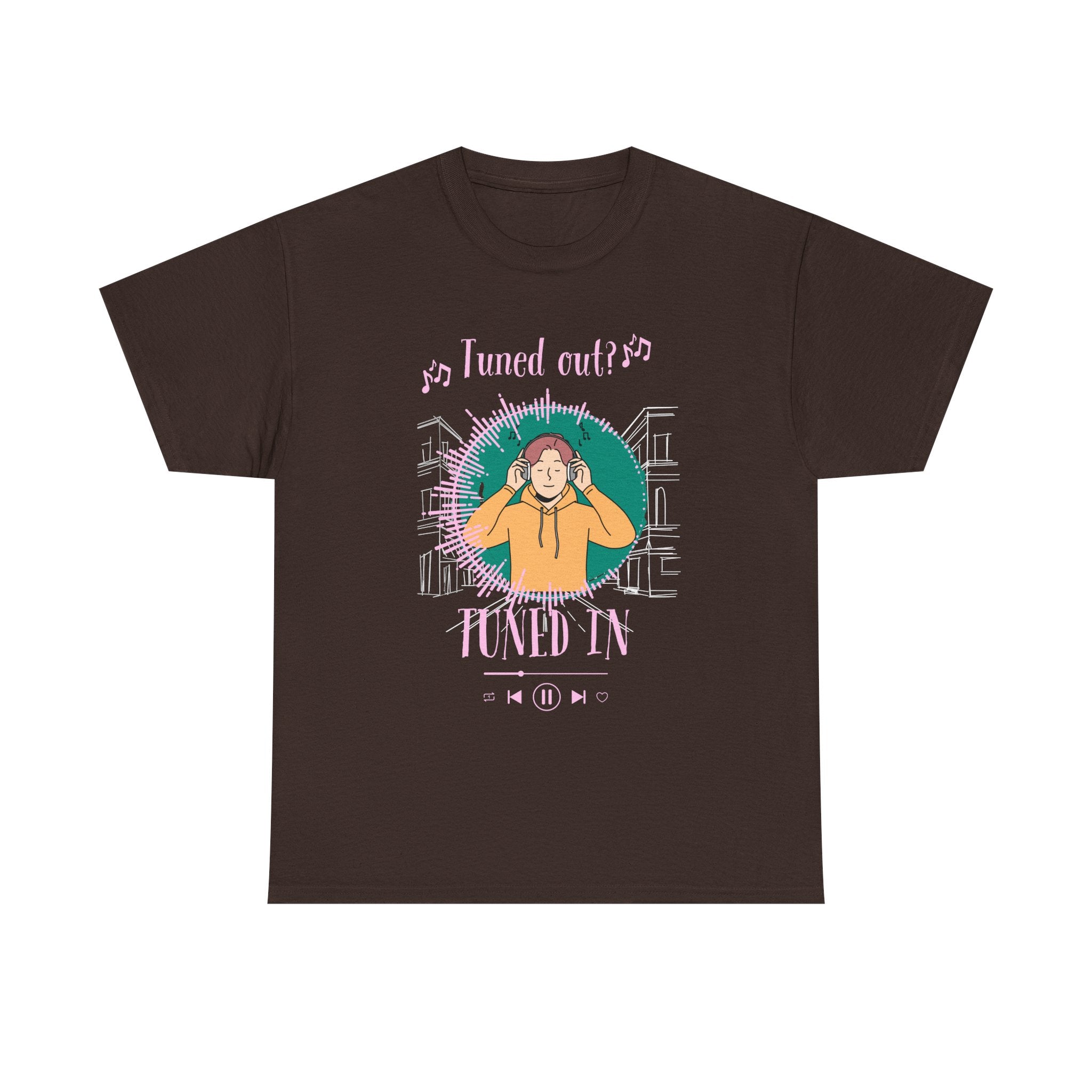 Tuned In Tuned Out Graphic Tee - Aesthetic Funky Fun Music & Headphones Streetwear T-Shirt