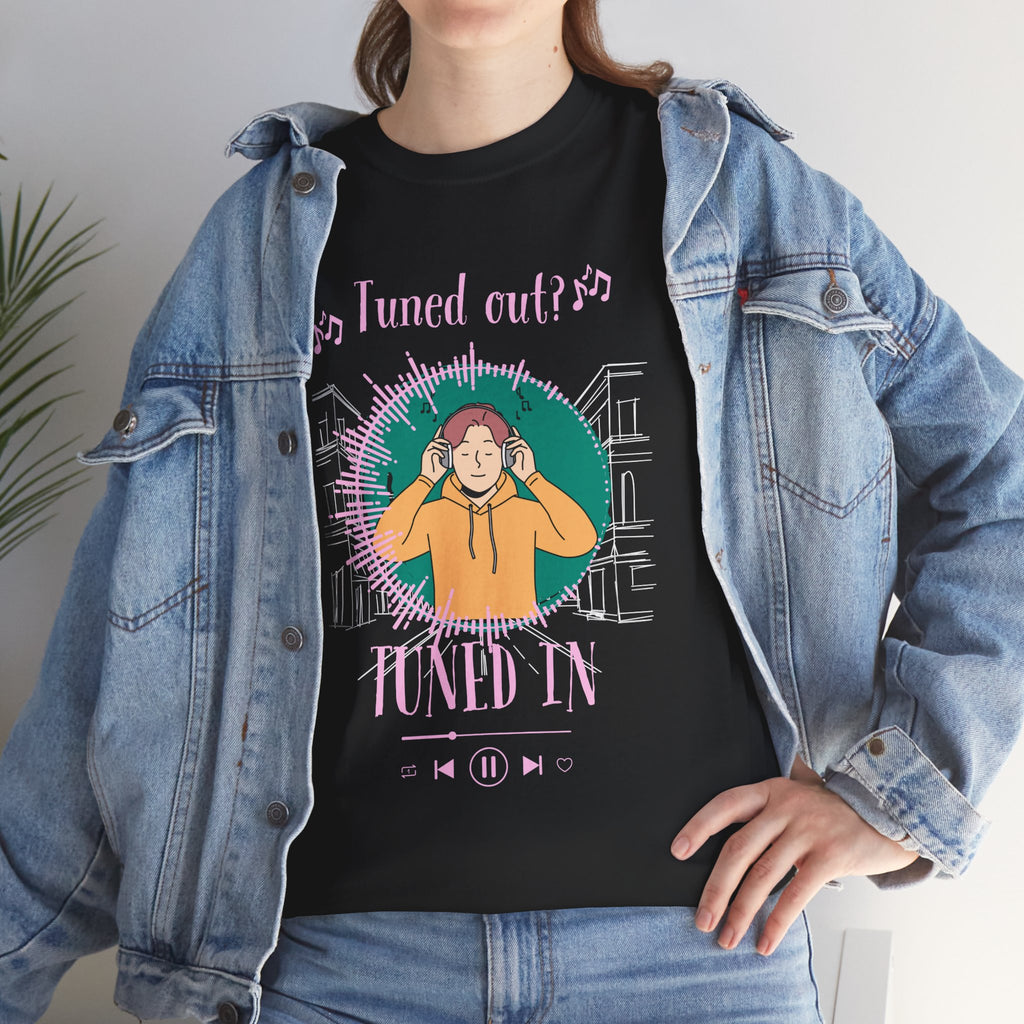 Tuned In Tuned Out Graphic Tee - Aesthetic Funky Fun Music & Headphones Streetwear T-Shirt