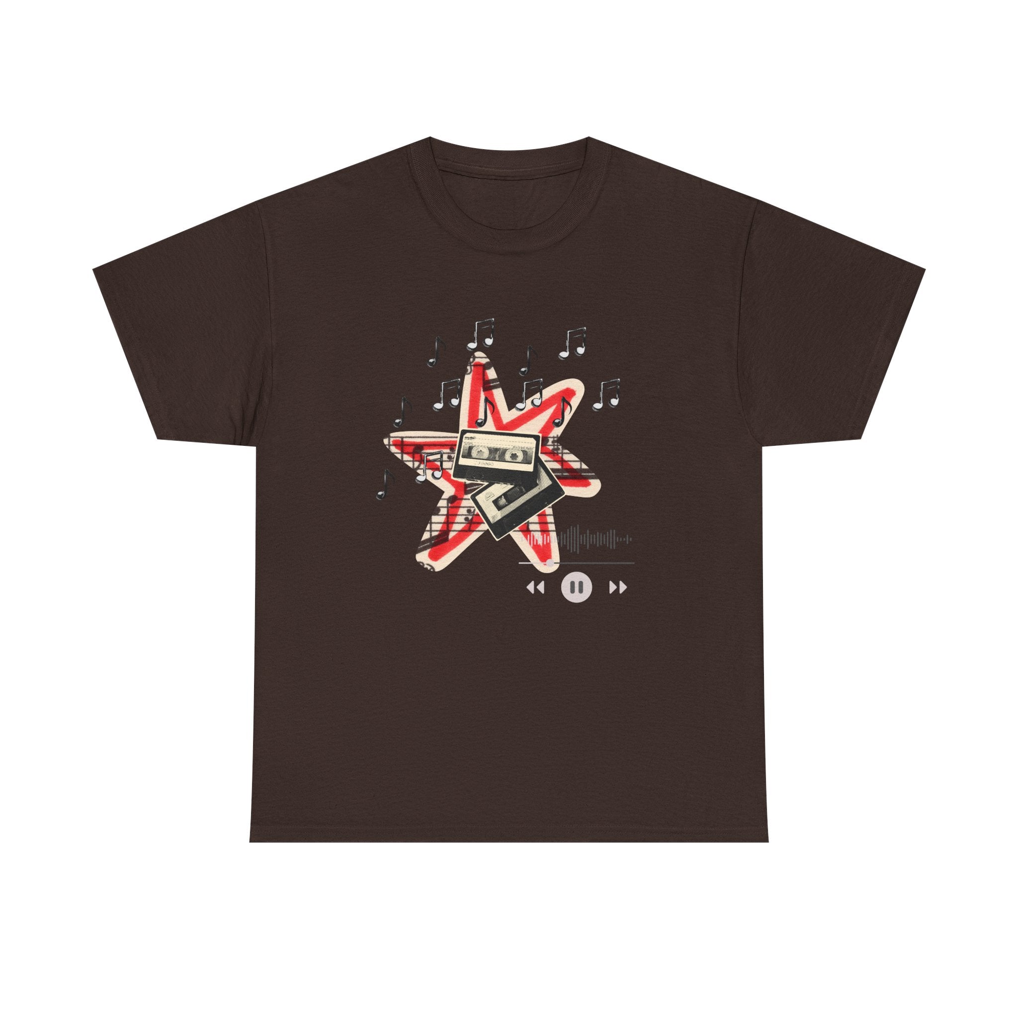 Retro Music Motif Unisex Tee - Cassette Music Motif Streetwear - Cool Fun Aesthetic T-shirt